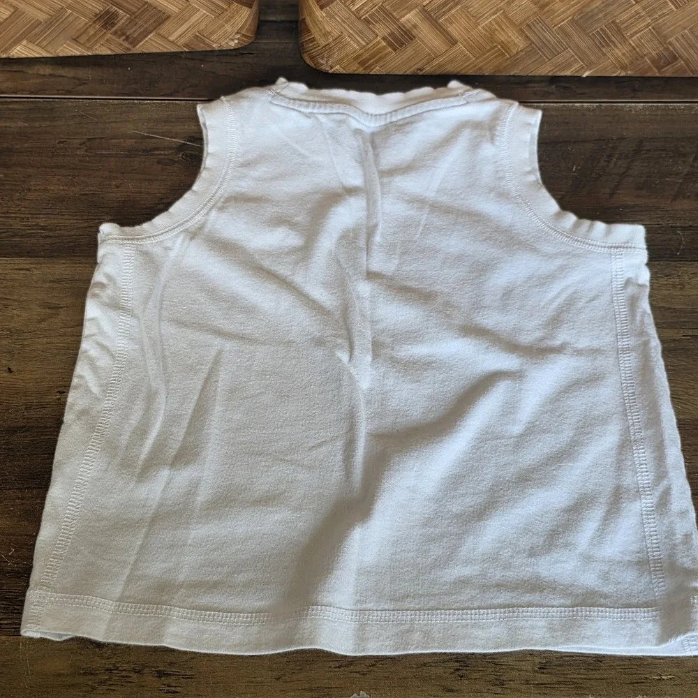 Gymboree Shirt Toddler Size 2T White Sleeveless Macho Man Weights Tank Top